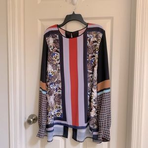 Clover Canyon Multicolor Long Sleeve Mixed Print Blouse.